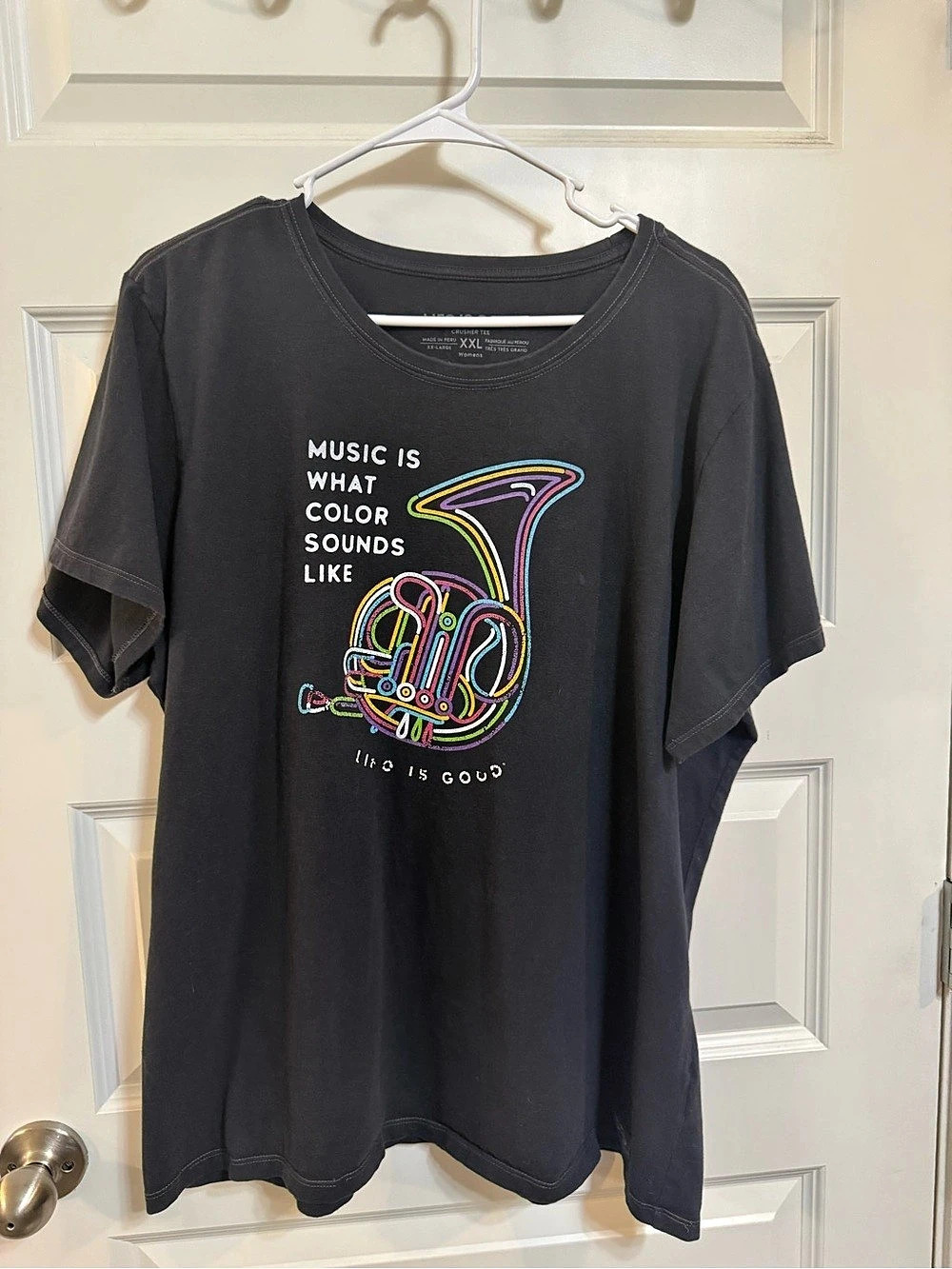 Life Is Good Crusher Tee Graphic Tee in Black XXL Like New